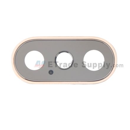 For Apple iPhone XS/XS Max Rear Facing Camera Lens with Bezel Replacement - Gold - Grade S+