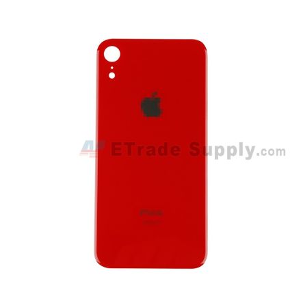 For Apple iPhone XR Battery Door with Apple Logo Replacement - Red - Grade R