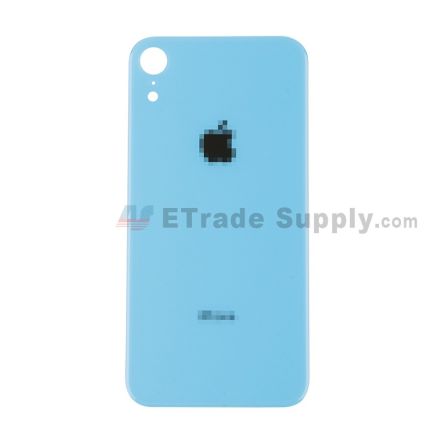 For Apple iPhone XR Battery Door with Apple Logo Replacement - Blue - Grade R