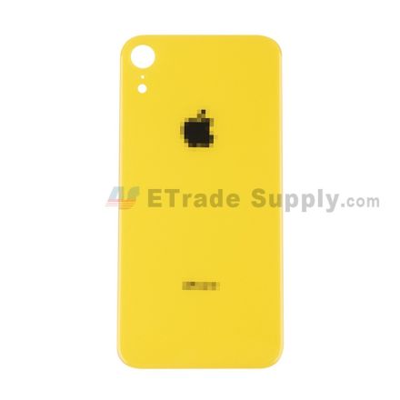 For Apple iPhone XR Battery Door with Apple Logo Replacement - Yellow - Grade R