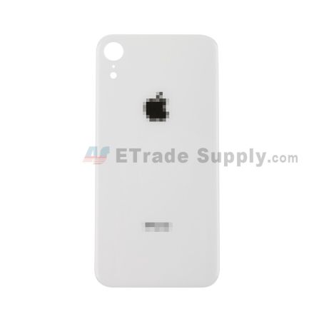 For Apple iPhone XR Battery Door with Apple Logo Replacement - White - Grade R