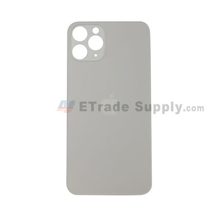 For Apple iPhone 11 Pro Battery Door with Apple Logo Replacement - Silver - Grade R