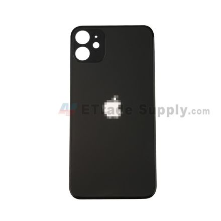 For Apple iPhone 11 Battery Door with Apple Logo Replacement - Black - Grade R