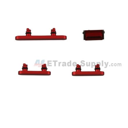 For Apple iPhone 12 Mini Side Keys Replacement (4 pcs/set) - Red - Grade S+