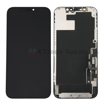 For Apple iPhone 12/12 Pro LCD Screen and Digitizer Assembly with Frame Replacement - Black - Grade R