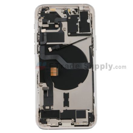 For Apple iPhone 12 Rear Housing Assembly with Battery Door and Apple Logo Replacement - White - Grade S+