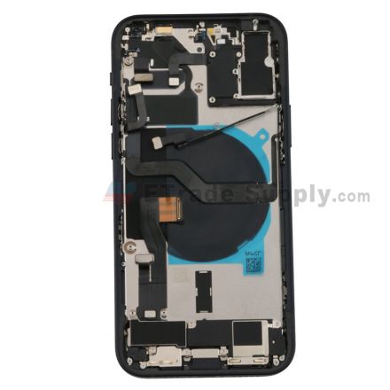 For Apple iPhone 12 Mini Rear Housing Assembly with Battery Door and Apple Logo Replacement - Black - Grade S+