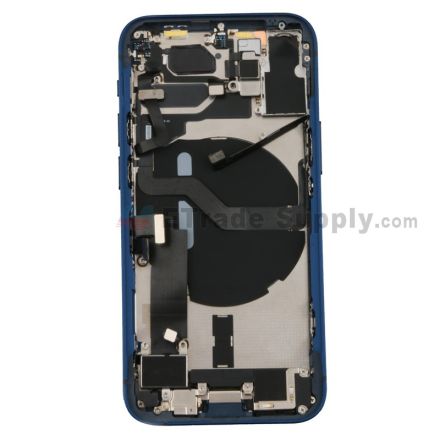 For Apple iPhone 12 Mini Rear Housing Assembly with Battery Door and Apple Logo Replacement - Blue - Grade S+