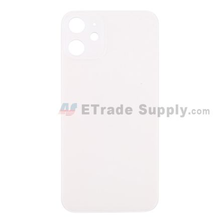 For Apple iPhone 12 Battery Door with Apple Logo Replacement - White - Grade S+