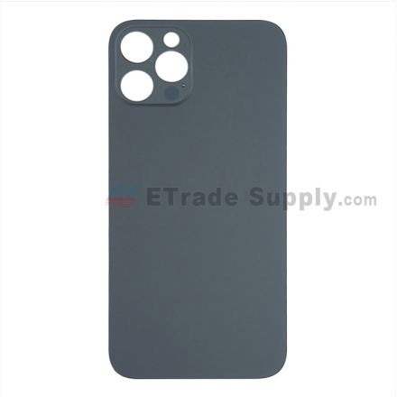 For Apple iPhone 12 Pro Battery Door with Apple Logo Replacement - Graphite - Grade S+