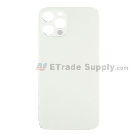 For Apple iPhone 12 Pro Battery Door with Apple Logo Replacement - Silver - Grade S+