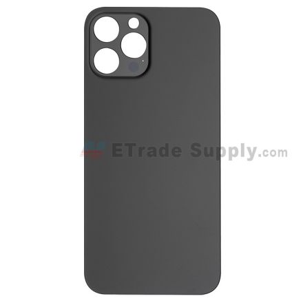 For Apple iPhone 12 Pro Max Battery Door with Apple Logo Replacement - Graphite - Grade S+