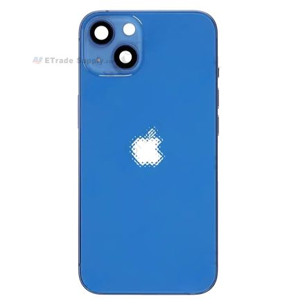 For Apple iPhone 13 Rear Housing Assembly with Battery Door and Apple Logo Replacement - Blue - Grade S+