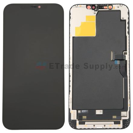 For Apple iPhone 12 Pro Max LCD Screen and Digitizer Assembly with Frame Replacement - Black - Grade S