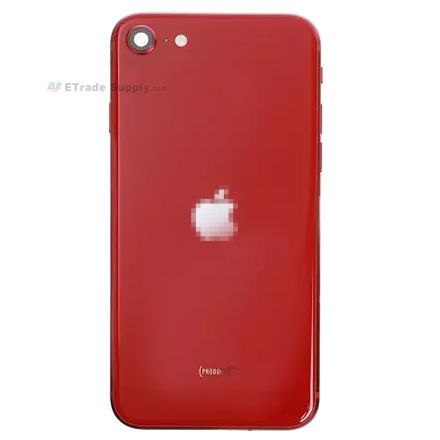For Apple iPhone SE (2022) Rear Housing Assembly with Battery Door and Apple Logo Replacement - Red - Grade S+