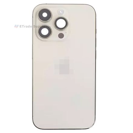 For Apple iPhone 14 Pro Rear Housing Assembly with Battery Door and Apple Logo Replacement- Gold - Grade S+