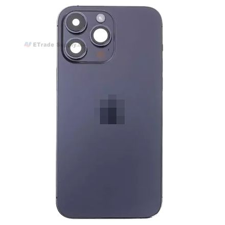For Apple iPhone 14 Pro Max Rear Housing Assembly with Battery Door and Apple Logo Replacement - Deep Purple - Grade S+