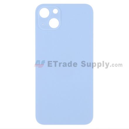 For Apple iPhone 14 Battery Door with Apple Logo Replacement - Blue - Grade R