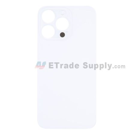 For Apple iPhone 14 Pro Battery Door with Apple Logo Replacement - Silver - Grade R