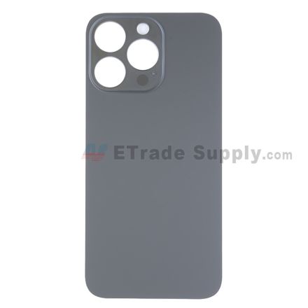 For Apple iPhone 14 Pro Battery Door with Apple Logo Replacement - Space Black - Grade R