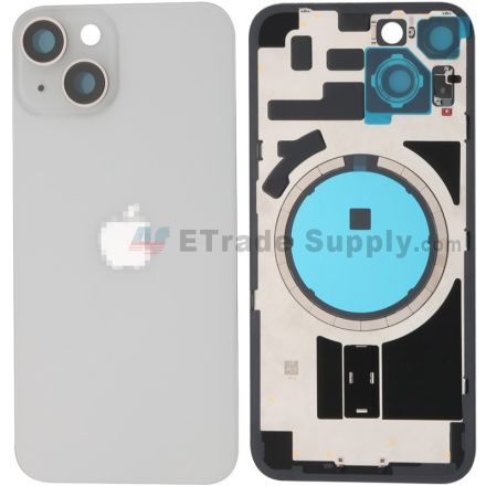 For Apple iPhone 14 Battery Door Assembly Without Small Parts Replacement - Starlight - Grade R