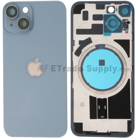 For Apple iPhone 14 Battery Door Assembly Without Small Parts Replacement - Blue - Grade R