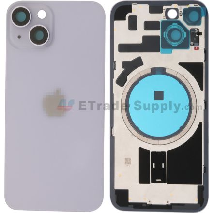 For Apple iPhone 14 Battery Door Assembly Without Small Parts Replacement - Purple - Grade R
