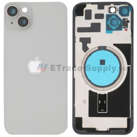 For Apple iPhone 14 Plus Battery Door Assembly Without Small Parts Replacement - Starlight - Grade R