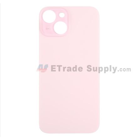 For Apple iPhone 15 Battery Door with Apple Logo Replacement - Pink - Grade S+