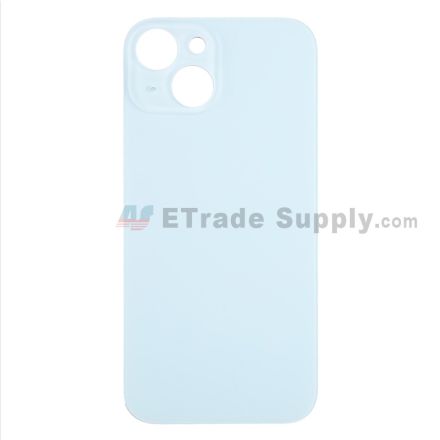For Apple iPhone 15 Battery Door with Apple Logo Replacement - Blue - Grade S+