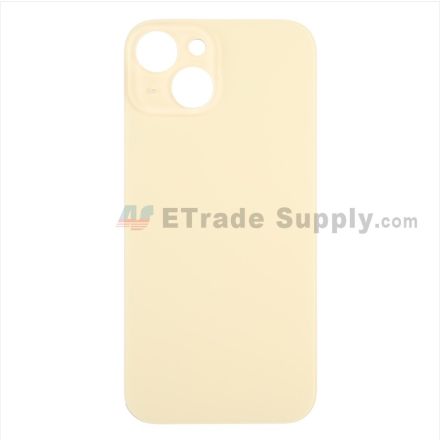 For Apple iPhone 15 Battery Door with Apple Logo Replacement - Yellow - Grade S+