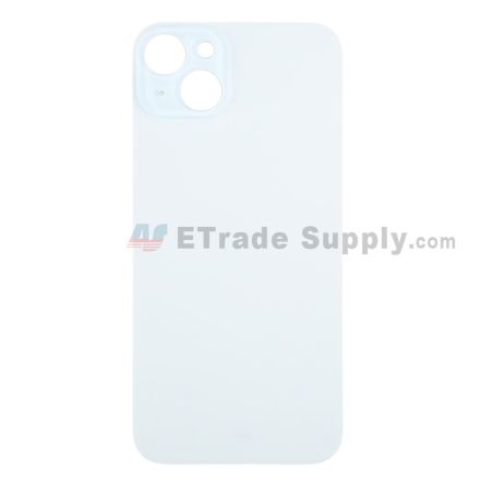 For Apple iPhone 15 Plus Battery Door with Apple Logo Replacement - Blue - Grade S+