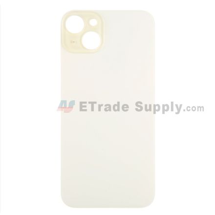 For Apple iPhone 15 Plus Battery Door with Apple Logo Replacement - Yellow - Grade S+