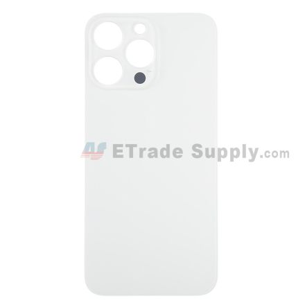 For Apple iPhone 15 Pro Max Battery Door with Apple Logo Replacement - White Titanium - Grade S+