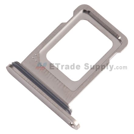 For Apple iPhone 15 Pro/15 Pro Max SIM Card Tray Replacement (Single SIM Card) - Natural Titanium - Grade S+