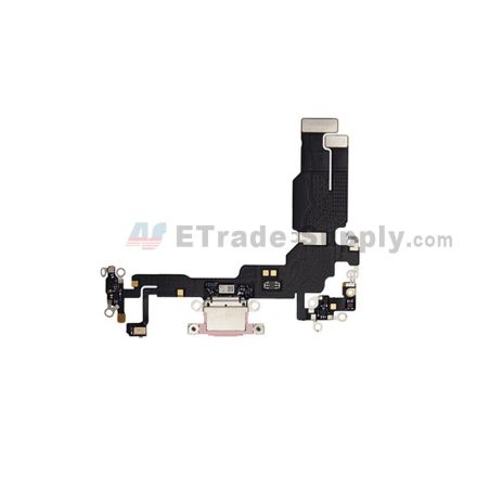For Apple iPhone 15 Charging Port Flex Cable Ribbon Replacement - Pink - Grade S+