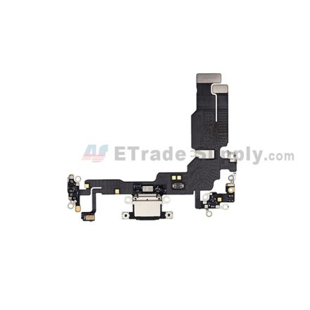 For Apple iPhone 15 Charging Port Flex Cable Ribbon Replacement - Black - Grade S+