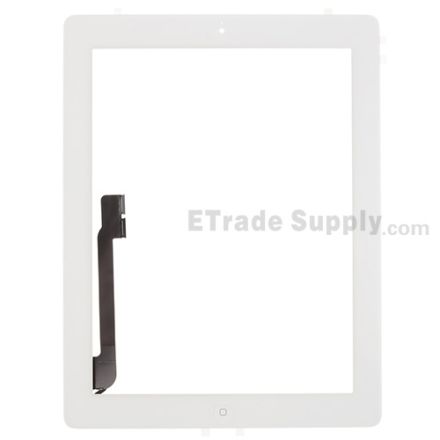 For Apple iPad 4 Digitizer Touch Screen Assembly Replacement - White - Grade S