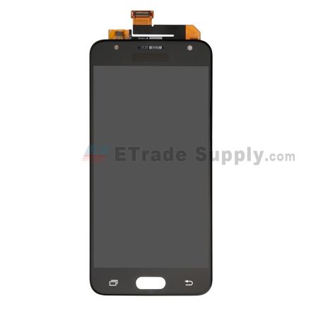 For Samsung Galaxy J5 Prime SM-G570 LCD Screen and Digitizer Assembly Replacement (Double Hole Version) - Black - With Logo - Grade S+