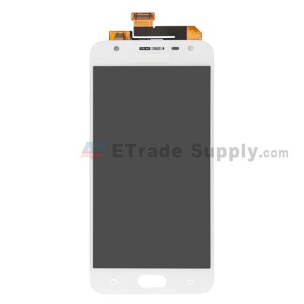 For Samsung Galaxy J5 Prime SM-G570 LCD Screen and Digitizer Assembly Replacement (Double Hole Version) - White - With Logo - Grade S+
