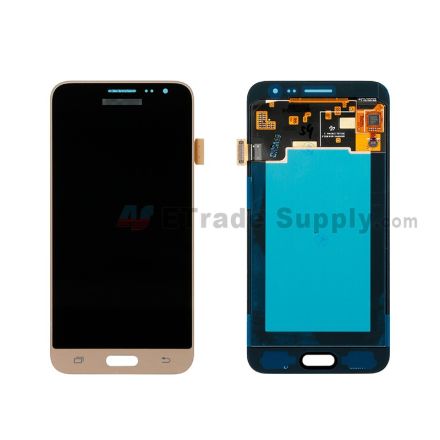 For Samsung Galaxy J3 (2016) SM-J320F LCD Screen and Digitizer Assembly Replacement - Gold - With Samsung Logo - Grade S