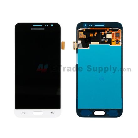For Samsung Galaxy J3 (2016) SM-J320F LCD Screen and Digitizer Assembly Replacement - White - With Logo - Grade S