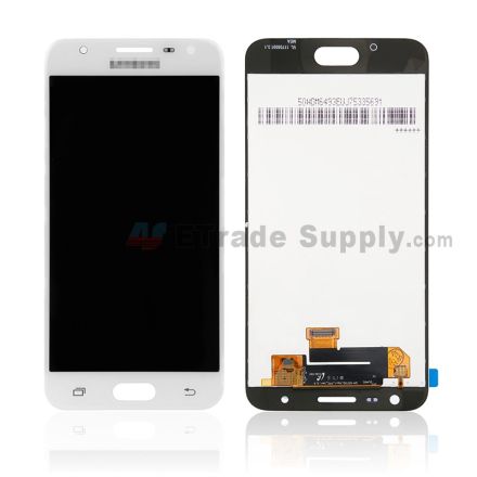 For Samsung Galaxy J5 Prime SM-G570 LCD Screen and Digitizer Assembly Replacement - White - With Logo - Grade S