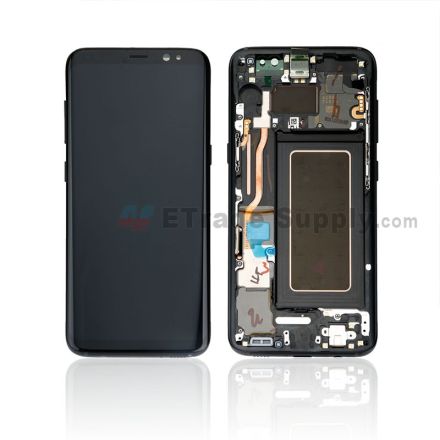 For Samsung Galaxy S8 Series LCD Screen and Digitizer Assembly With Front Housing Replacement - Black - Without Logo - Grade S+