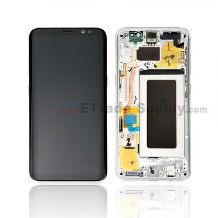 For Samsung Galaxy S8 Series LCD Screen and Digitizer Assembly with Front Housing Replacement - Silver - Without Logo - Grade S