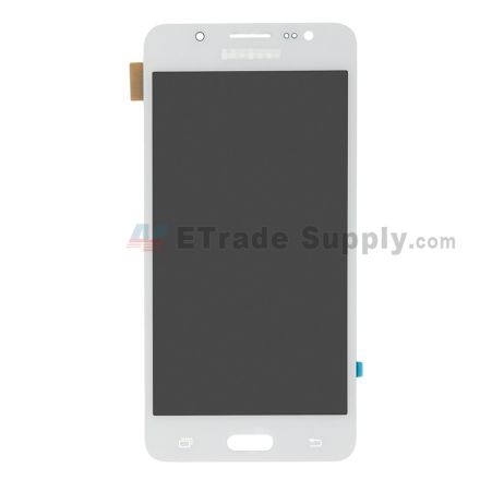 For Samsung Galaxy J5 (2016) SM-J510 LCD Screen and Digitizer Assembly Replacement - White - With Logo - Grade R