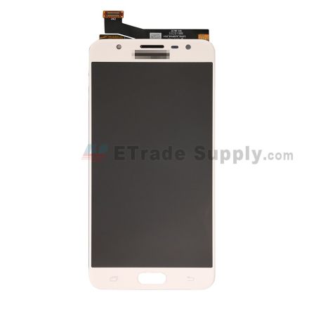 For Samsung Galaxy J7 Prime SM-G610 LCD Screen and Digitizer Assembly Replacement (Double Hole Version) - Gold - With Logo - Grade S+