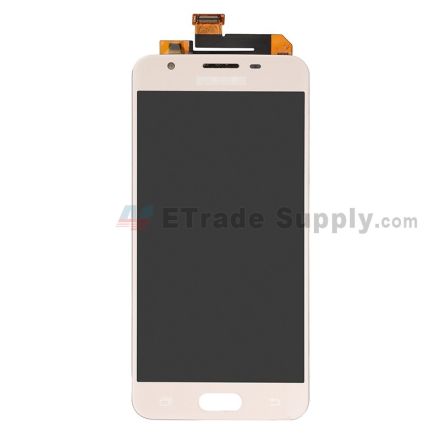 For Samsung Galaxy J5 Prime SM-G570 LCD Screen and Digitizer Assembly Replacement (Single Hole Version) - Gold - With Logo - Grade S+