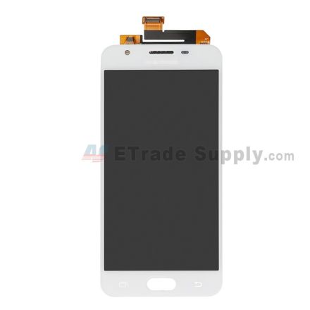 For Samsung Galaxy J5 Prime SM-G570 LCD Screen and Digitizer Assembly Replacement (Single Hole Version) - White - With Logo - Grade S+