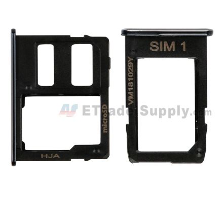 For Samsung Galaxy J4+/J6+ 2018 SIM Card Tray Replacement (2pcs/set) - Black - Grade S+